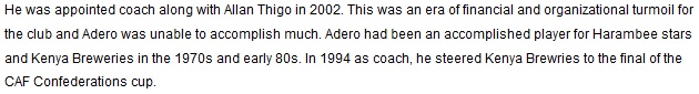 Elly Adero Gor Mahia coach 2002