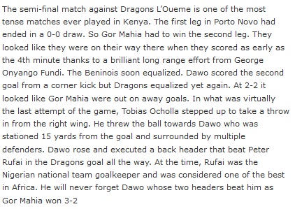 Gor Mahia vs Dragons L'Oueme