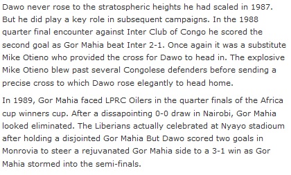 Dawo in Africa cup