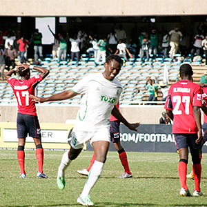 David Owino celebrates against AFC
